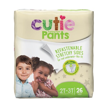 Cuties Cutie Pants Toddler Training Pants Size 2T to 3T Up to 34 lbs., PK 26 WP7001/1